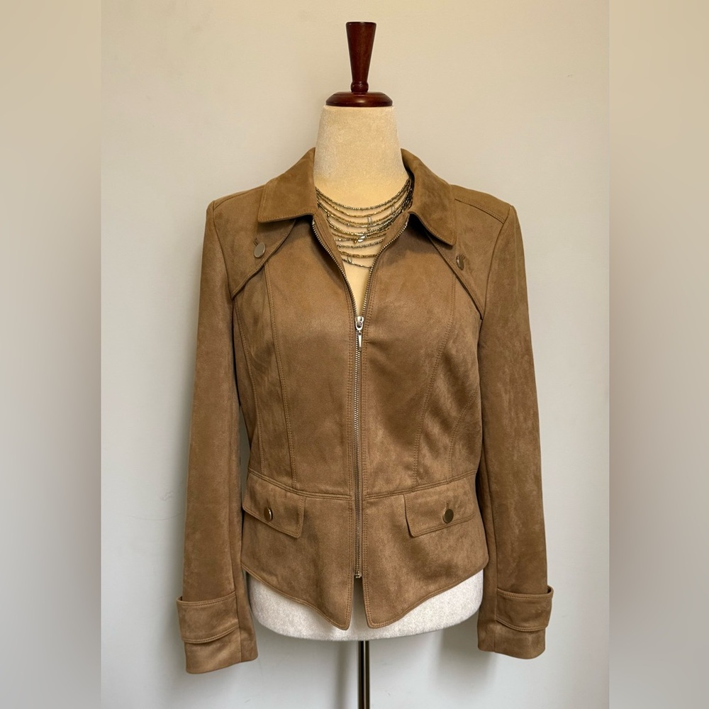 WHBM Ultra suede moto jacket-Size L- BNWT